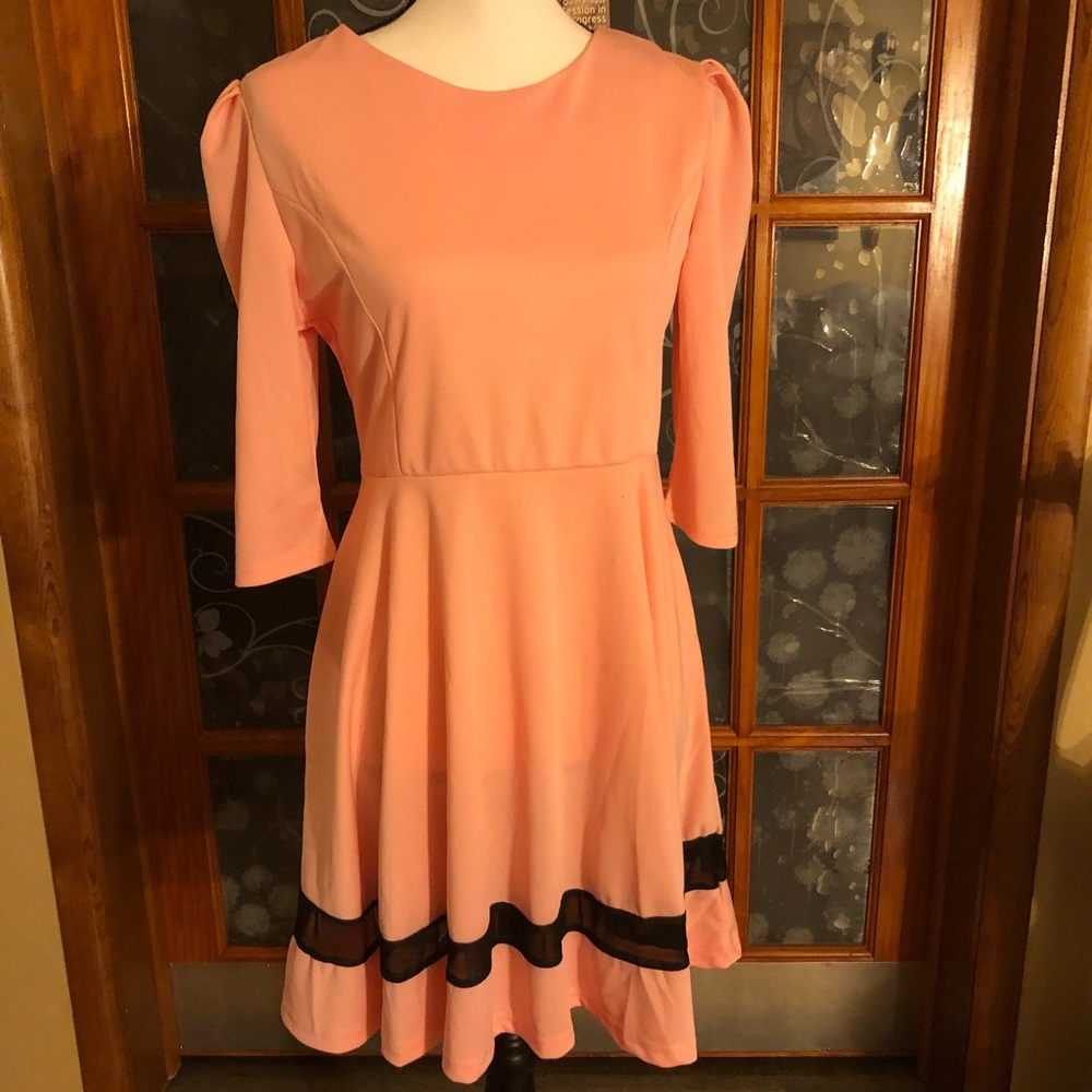 Dress pink with black trim SZ XL